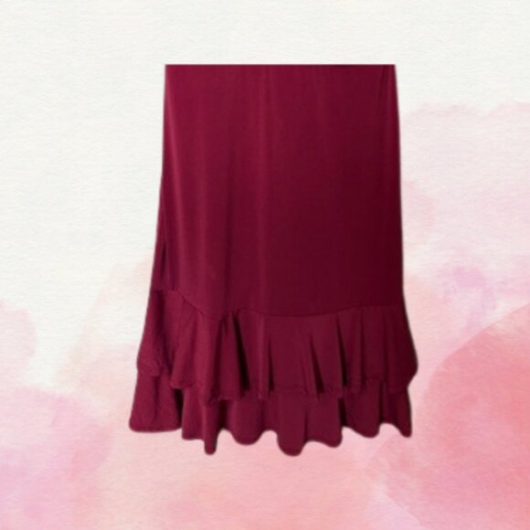 NY Collection Chic Wine Red Faux Wrap Midi Dress XLP NWT - Picture 5 of 5